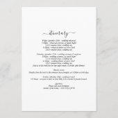 インラインモダンモノグラム結婚の旅程 プログラム (裏面)