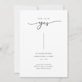 インラインモダン彼女が言ったYesブライダルシャワー写真 招待状 (正面)