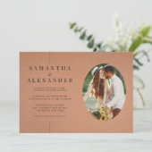 インライン写真テラコッタQRコード予算結婚の 招待状 (スタンド正面)