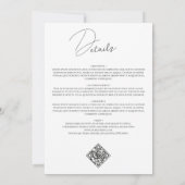 インライン写真モダンホワイトQRコード予算結婚の 招待状 (裏面)