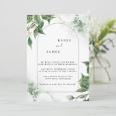 インライン色あせた写真 モダンミニマル結婚| 招待状 (スタンド正面)