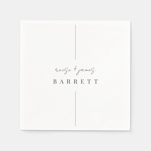 インライン モダンミニマルパーソナライズされた結婚s スタンダードカクテルナプキン (正面)