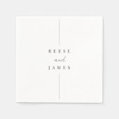 インライン モダンミニマルパーソナライズされた結婚s スタンダードカクテルナプキン (正面)