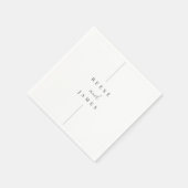 インライン モダンミニマルパーソナライズされた結婚s スタンダードカクテルナプキン (角)
