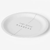 インライン モダンミニマルパーソナライズされた結婚s ペーパープレート (アングル)