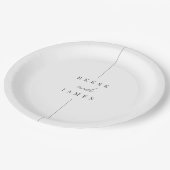 インライン モダンミニマルパーソナライズされた結婚s ペーパープレート (アングル)