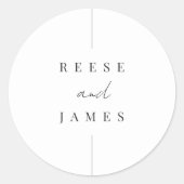 インライン モダンミニマルパーソナライズされた結婚s ラウンドシール (正面)