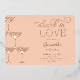 インラブシャム飲パンタワーピーチバチェロレッテ 箔招待状