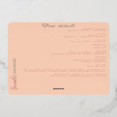 インラブシャム飲パンタワーピーチバチェロレッテ 箔招待状 (裏面)