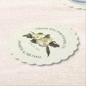 インラブ – ヴィンテージマグノリアフローラ結婚式の引き出物 ペーパーコースター (アングル)