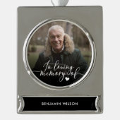 インラヴィングメモリフォトメタルオーナメント シルバープレートバナーオーナメント (正面)