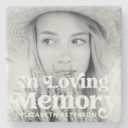 インラヴィング・メモリー・シンプルカスタム写真記念 ストーンコースター (正面)