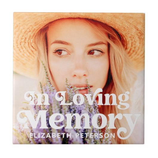 インラヴィング・メモリー・シンプルカスタム写真記念 タイル (正面)