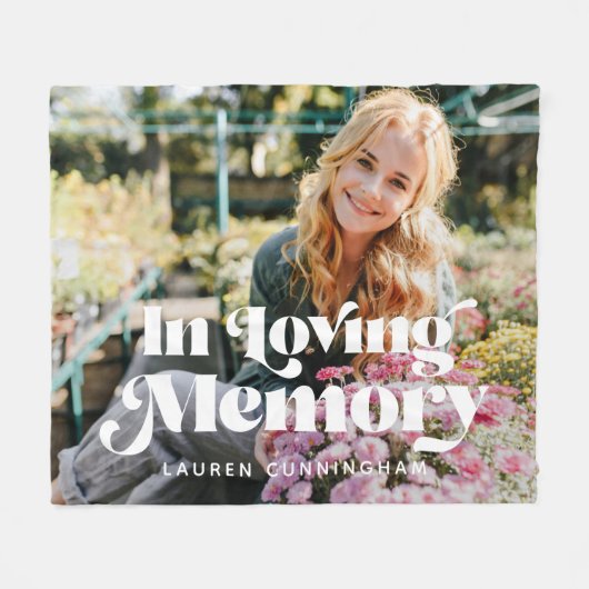 インラヴィング・メモリー・ヴィンテージレトロ記念写真 フリースブランケット (正面(横))