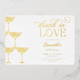 インラヴ飲シャンパンタワーバチェロレッテ 箔招待状