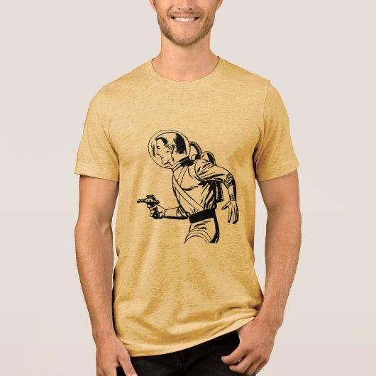 インリーシュあなたのインナーヒーロー – レトロ漫画レイガンマン トライブレンドTシャツ (正面)