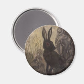 インレの黒ウサギ マグネット (正面/裏面)