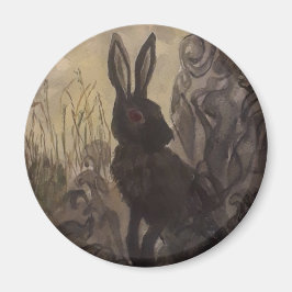 インレの黒ウサギ マグネット