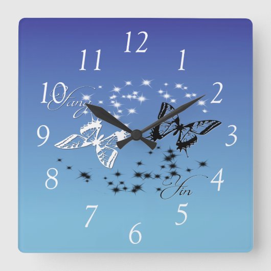 インンヤン スクエア壁時計 (正面)