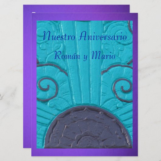 インヴィタシオンヌエストロアニベラリオアズールイプルプラ 招待状 (正面/裏面)