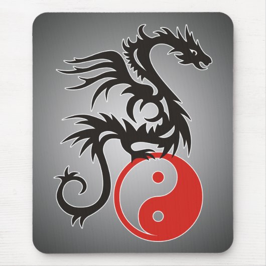イン及びヤンのドラゴン|の黒いfadeIN マウスパッド (正面)
