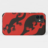 イン及びヤンのヤモリの黒の赤 + あなたの背景のアイディア Case-Mate iPhoneケース (裏面(横))