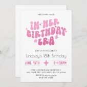 イン彼女の誕生日エラグルービーレトロボホ 招待状 (正面/裏面)