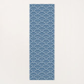 イン日本のジゴブルー着物柄 ヨガマット (裏面)