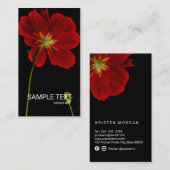 ©イン白熱［赤熱］光を放つダークネスレッドガーベラデイジーフローラ 名刺 (正面/裏面)
