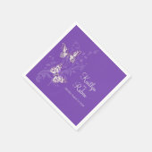 イン結婚ク・アート・蝶ピンク・紙・コースター スタンダードカクテルナプキン (角)