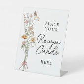 イン開花ワイルドフラワーブライダルシャワーレシピカードサイン 台座サイン (正面)
