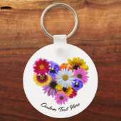 イン開花 – ハート型フローラブーケ キーホルダー (裏面)