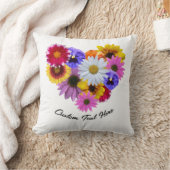 イン開花 – ハート型フローラブーケ クッション (ブランケット)