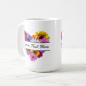 イン開花 – ハート型フローラ コーヒーマグカップ (正面左)