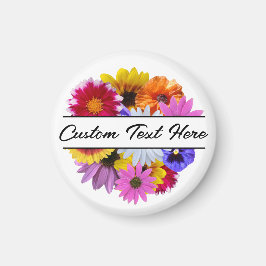 イン開花 – ラウンドスプリットフローラマグネット マグネット