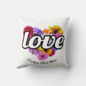 イン開花 – ラブハート形フローラブーケ クッション (裏面)