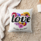 イン開花 – ラブハート形フローラブーケ クッション (ブランケット)