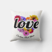 イン開花 – ラブハート形フローラブーケ クッション (裏面)