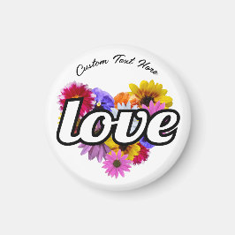 イン開花 – ラブハート形フローラブーケ マグネット