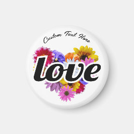 イン開花 – ラブハート形フローラブーケ マグネット