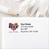 イン開花 – ラブハート形フローラブーケ ラベル (インサイチュ)