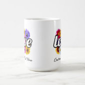 イン開花 – 愛とスクエアフローラブーケマグ コーヒーマグカップ (中央)