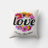 イン開花 – 愛とラウンドフローラブーケ クッション (裏面)