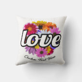イン開花 – 愛とラウンドフローラブーケ クッション (裏面)