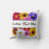 イン開花 – 正方形の分割フローラ クッション (裏面)