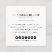 イン開花 |水色エレガントピンク牡丹フローラ スクエア名刺 (裏面)