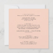 イン開花 | All in one Peach Pink Botanical 結婚's 招待状 (裏面)