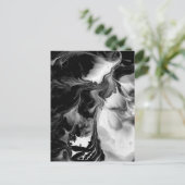 イン&ザ・ヤン(白黒抽象芸術アート)~。 ポストカード (スタンド正面)