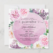 イン,スペインの明るい赤紫色エレガントフローラキンセニェラ 招待状 (正面)