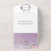イン,パープスペインのルエレガントフローラクインセアニラすべて オールインワン招待状 (外側)